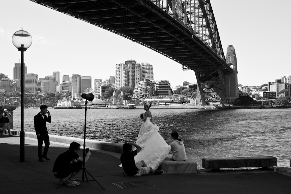 Hochzeitsfotos unter der Harbour Bridge, Sydney